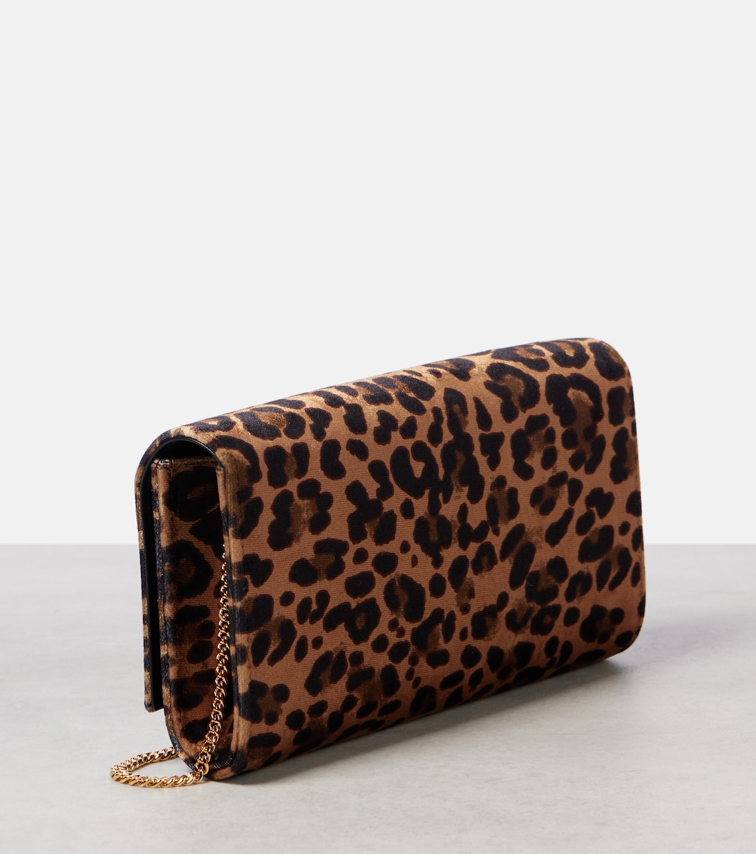 Jaipur Mini leopard-print velvet clutch | Gianvito Rossi
