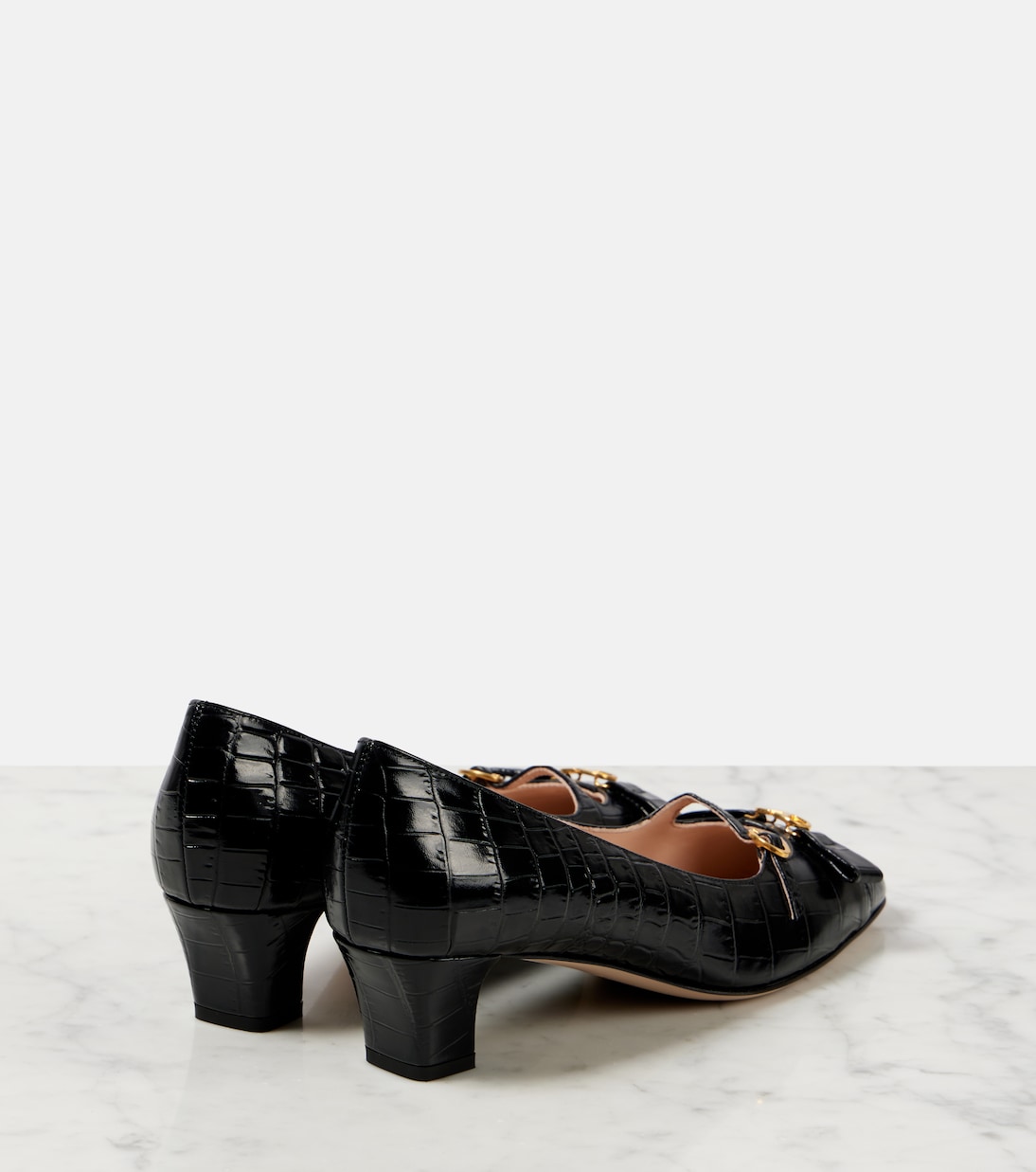 Bowow 45 croc-effect leather pumps | Valentino Garavani
