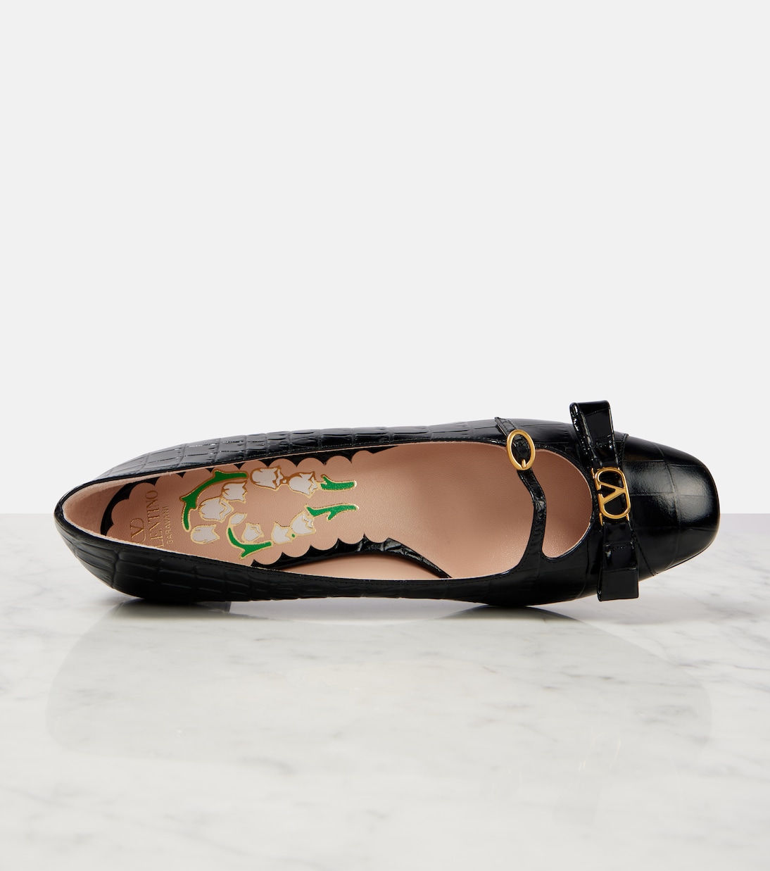 Bowow 45 croc-effect leather pumps | Valentino Garavani
