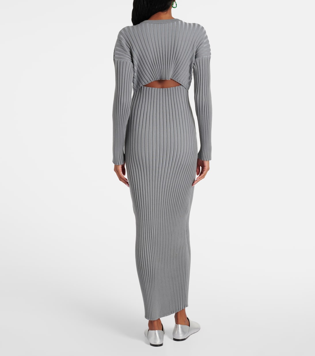 Abito lungo in maglia a coste | Loewe
