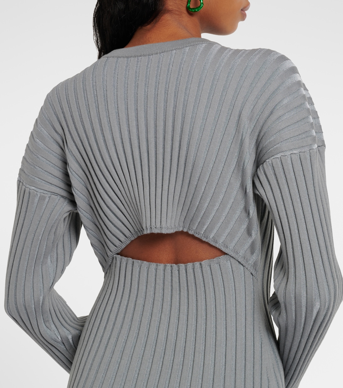 Abito lungo in maglia a coste | Loewe