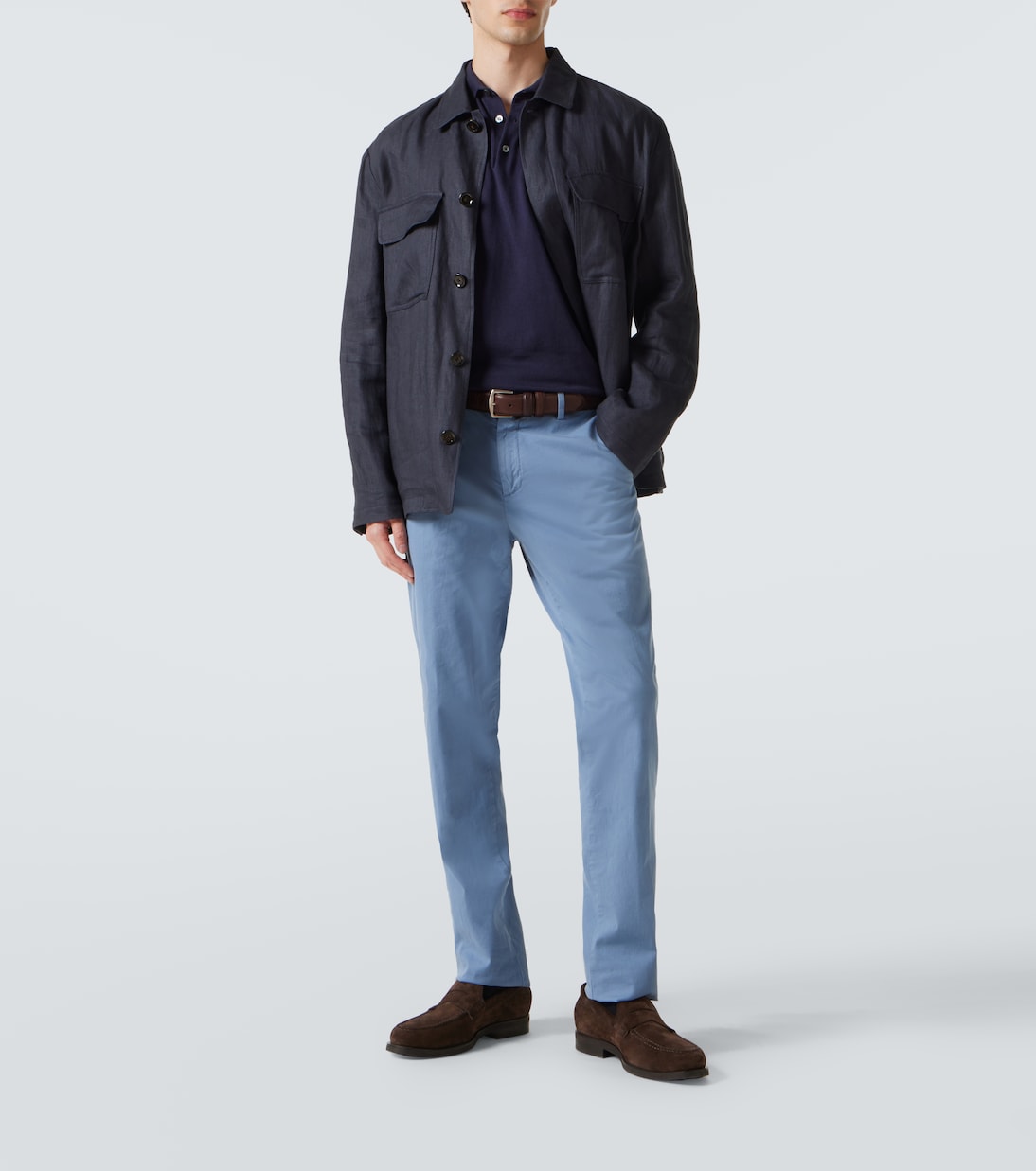 Pantalones chinos en sarga de algodón | Canali