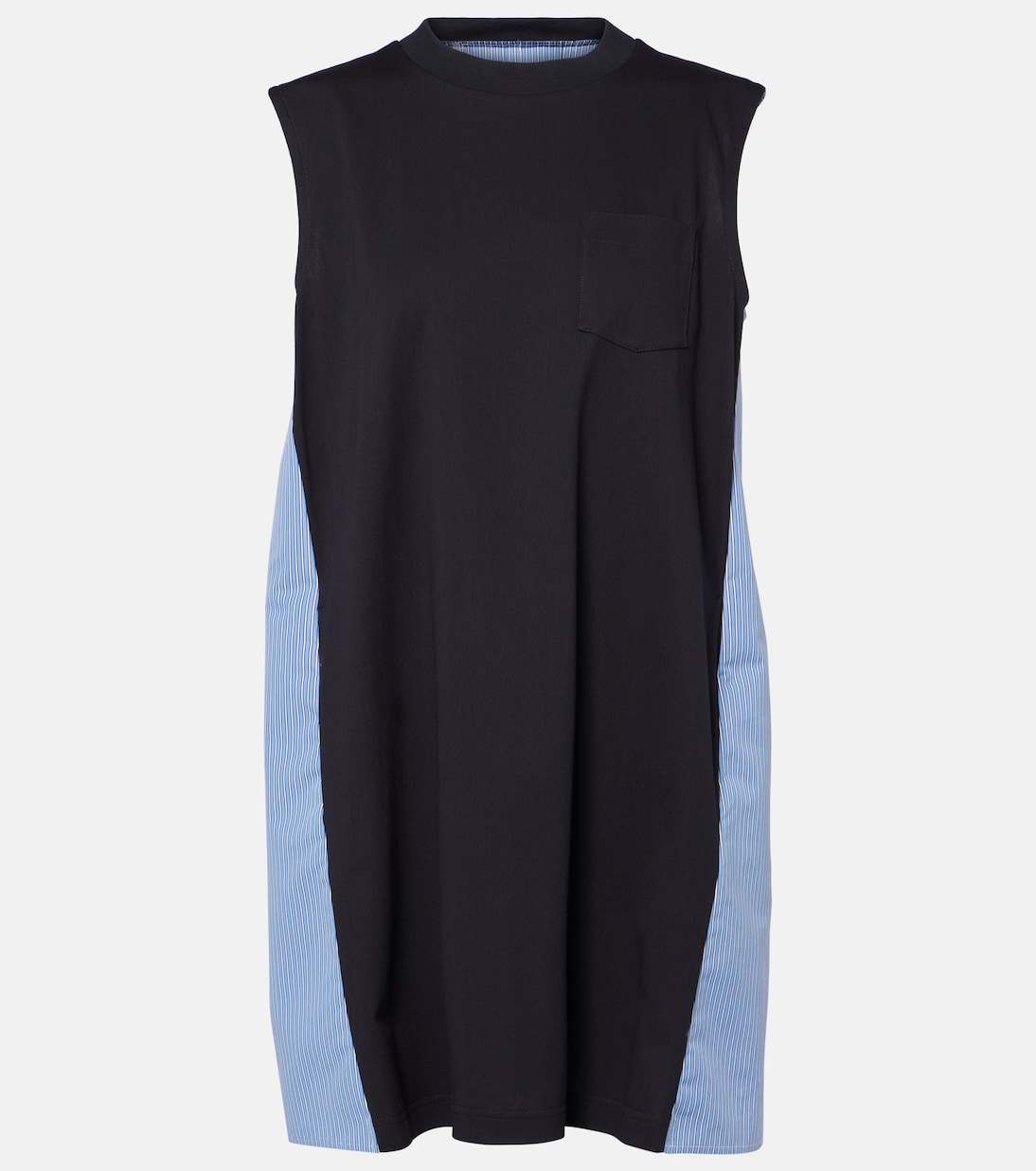 Abito corto in popeline di cotone | Sacai