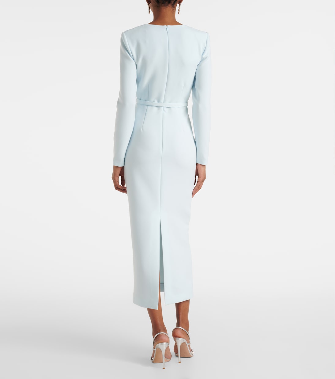 Abito midi in crêpe con cintura | Roland Mouret