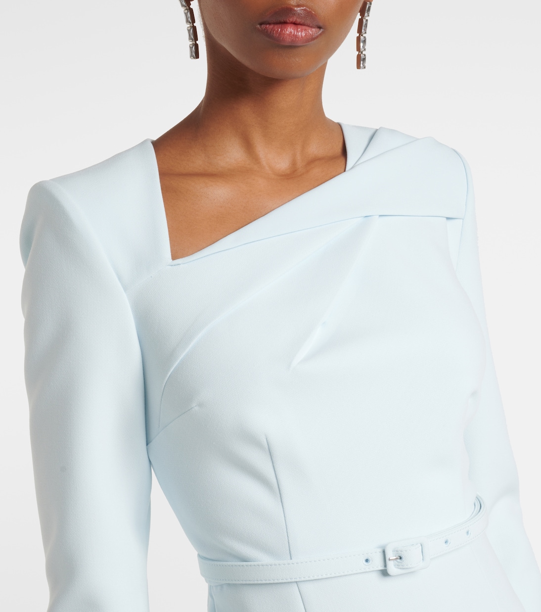 Abito midi in crêpe con cintura | Roland Mouret
