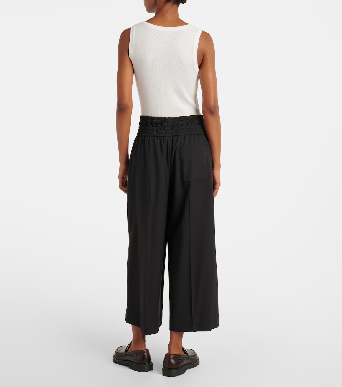 Weite Cropped-Hose aus Wolle | Loewe