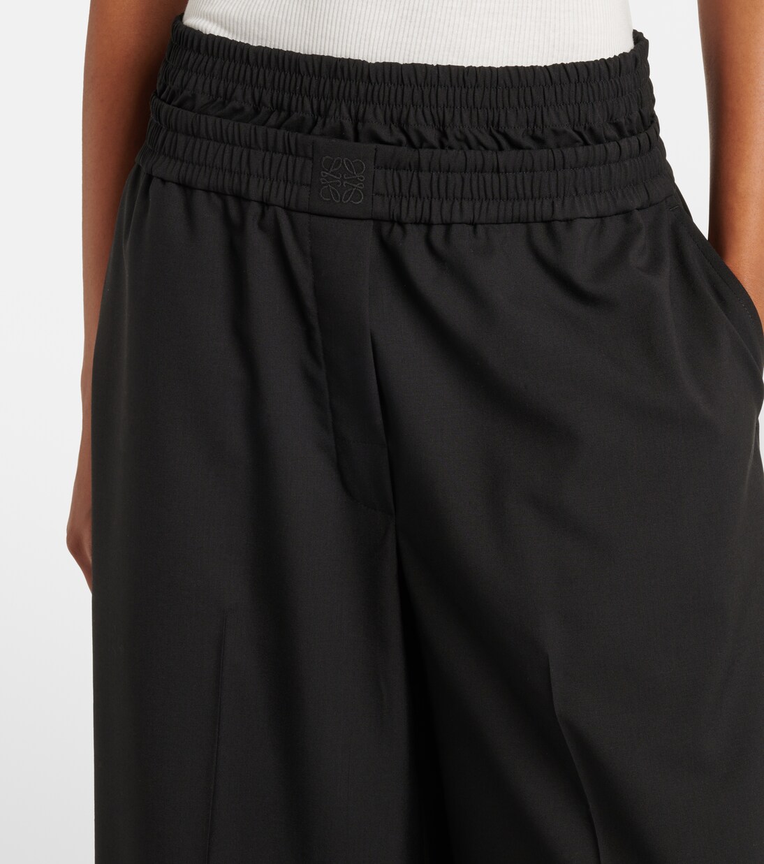 Weite Cropped-Hose aus Wolle | Loewe