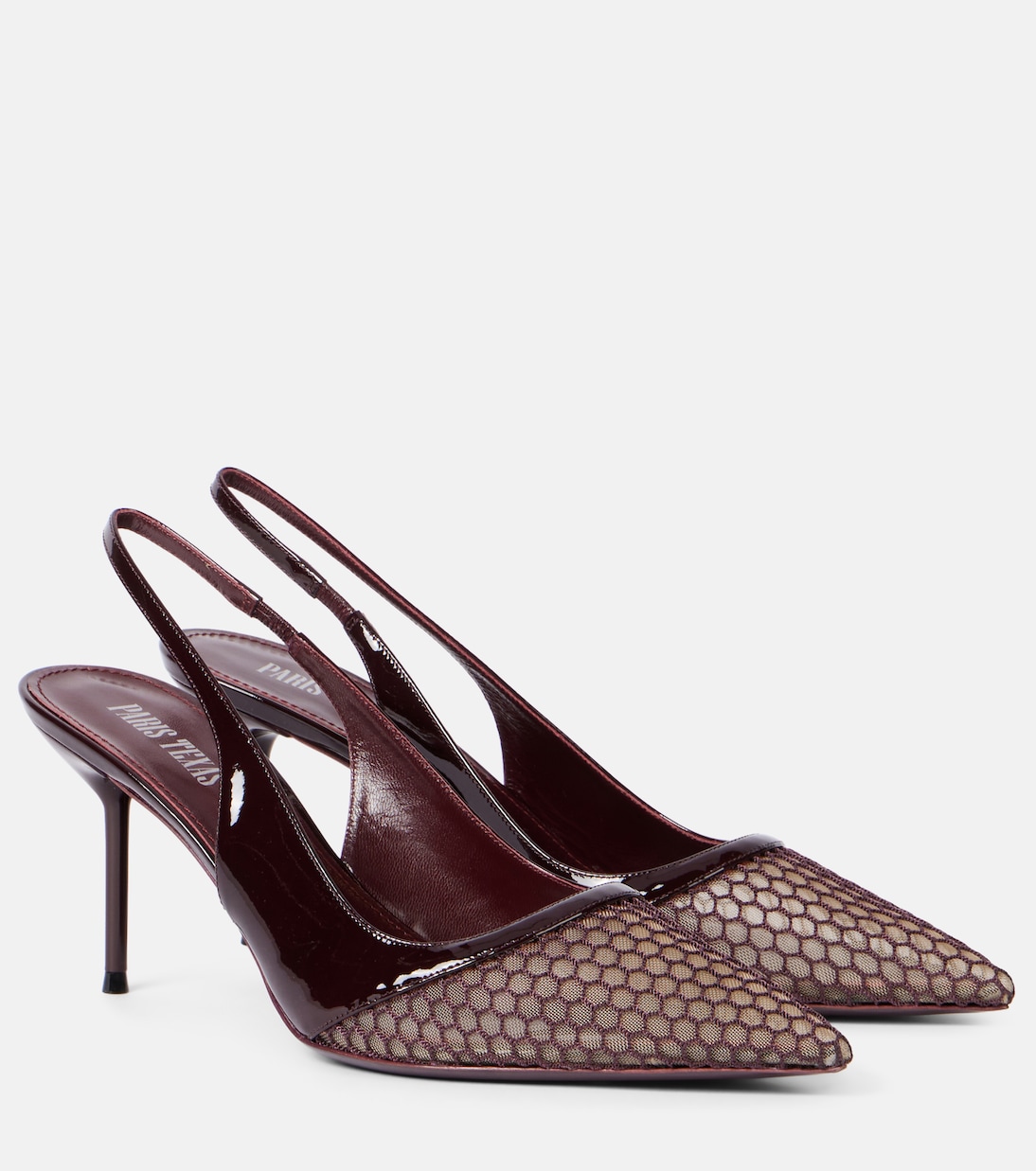 Lidia 70 mesh slingback pumps | Paris Texas