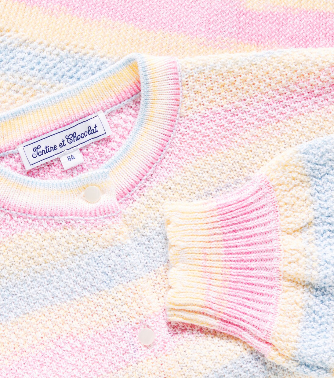 Cardigan in cotone a righe | Tartine et Chocolat