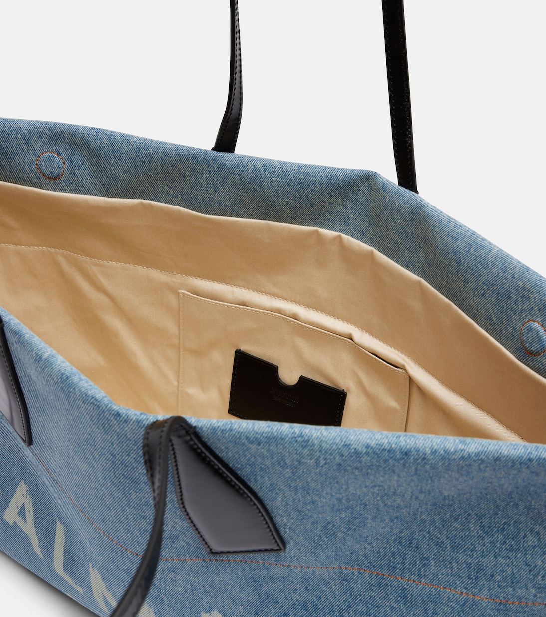 Cabas Track en denim et cuir | Balmain