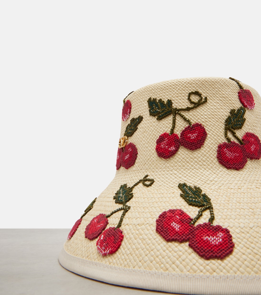 Cherryfic embroidered straw sun hat | Valentino