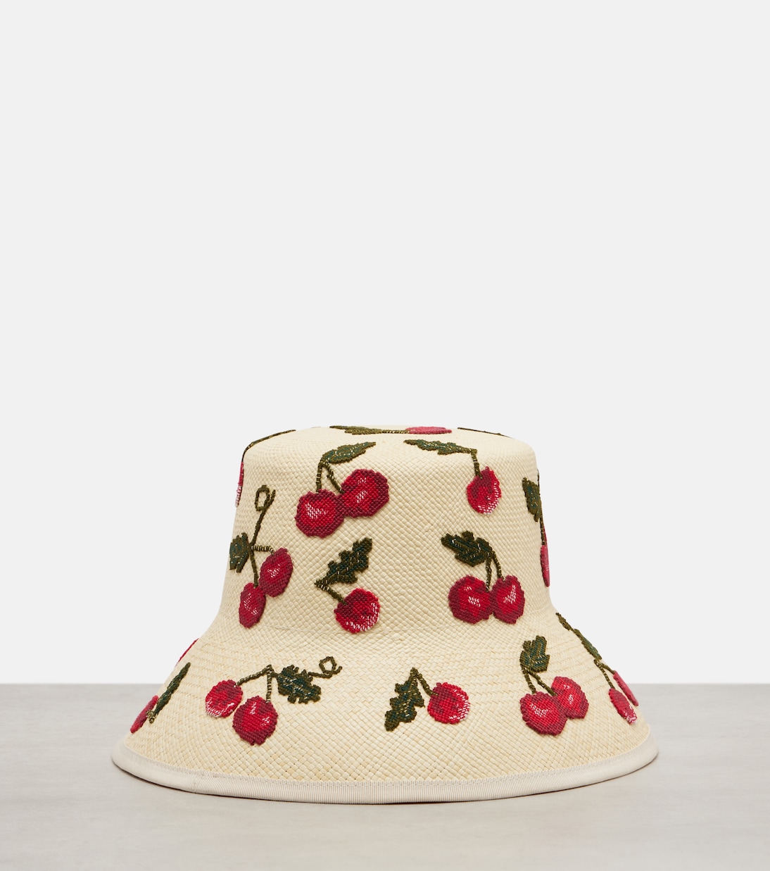 Cherryfic embroidered straw sun hat | Valentino