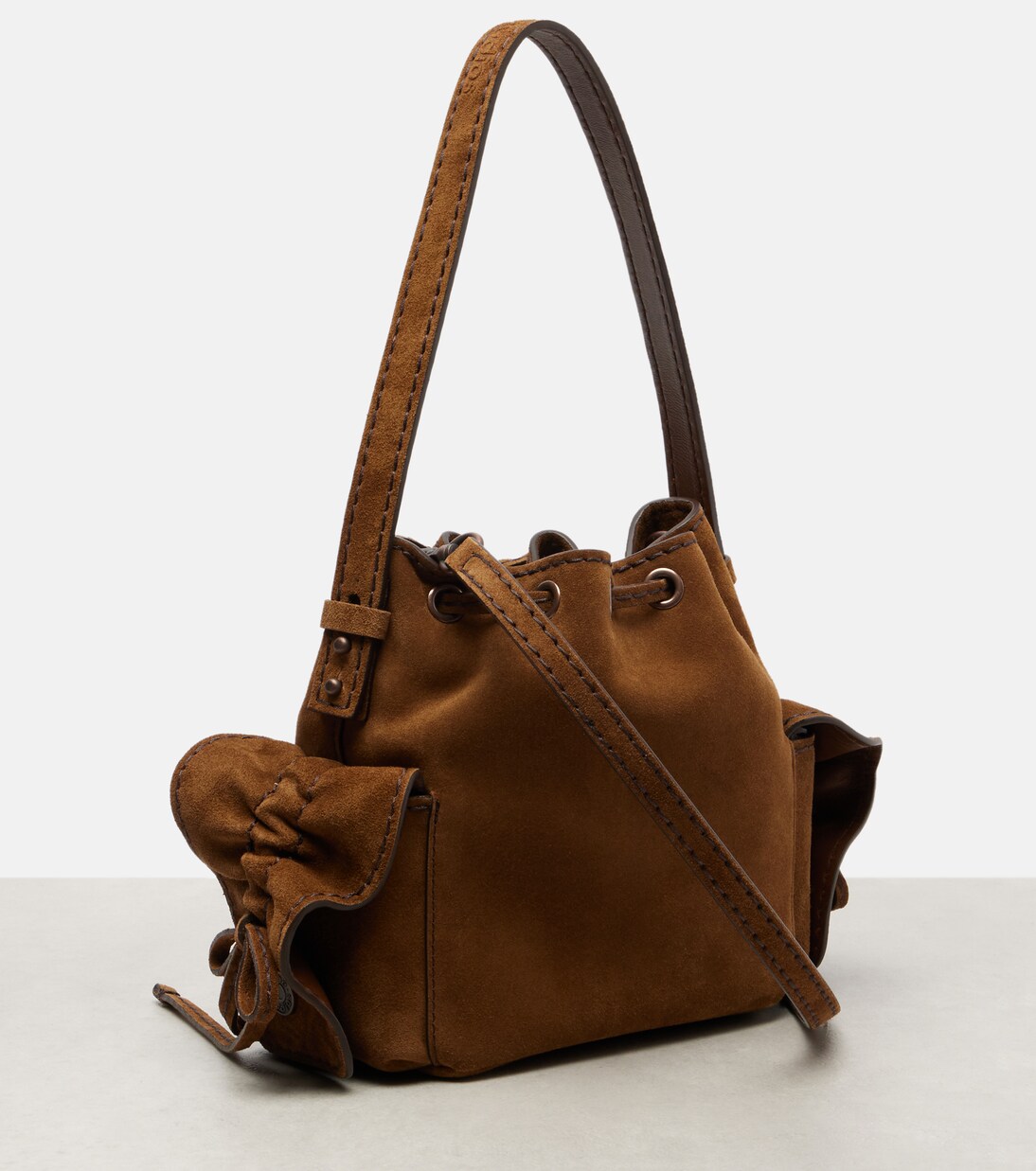Bucket-Bag Multipocket Mini aus Veloursleder | Acne Studios