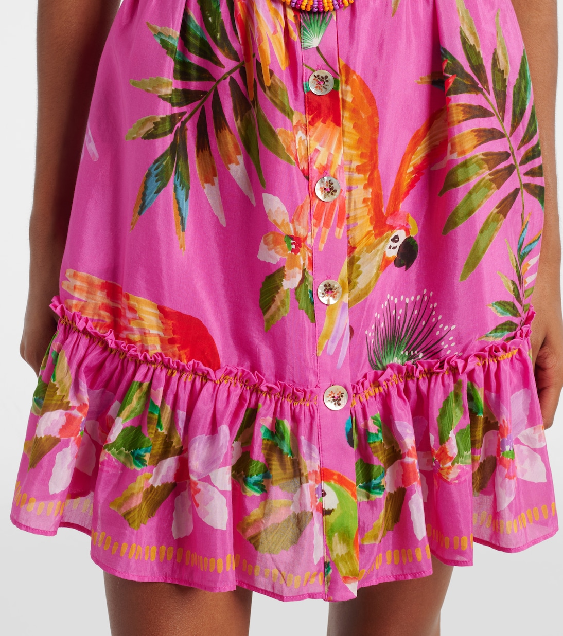 Vestido midi en mezcla de algodón con cinturón | Farm Rio