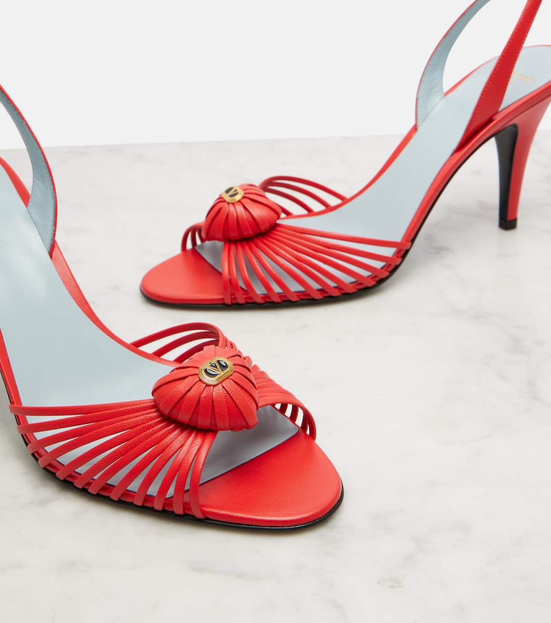 Royal 90 leather slingback sandals | Valentino Garavani