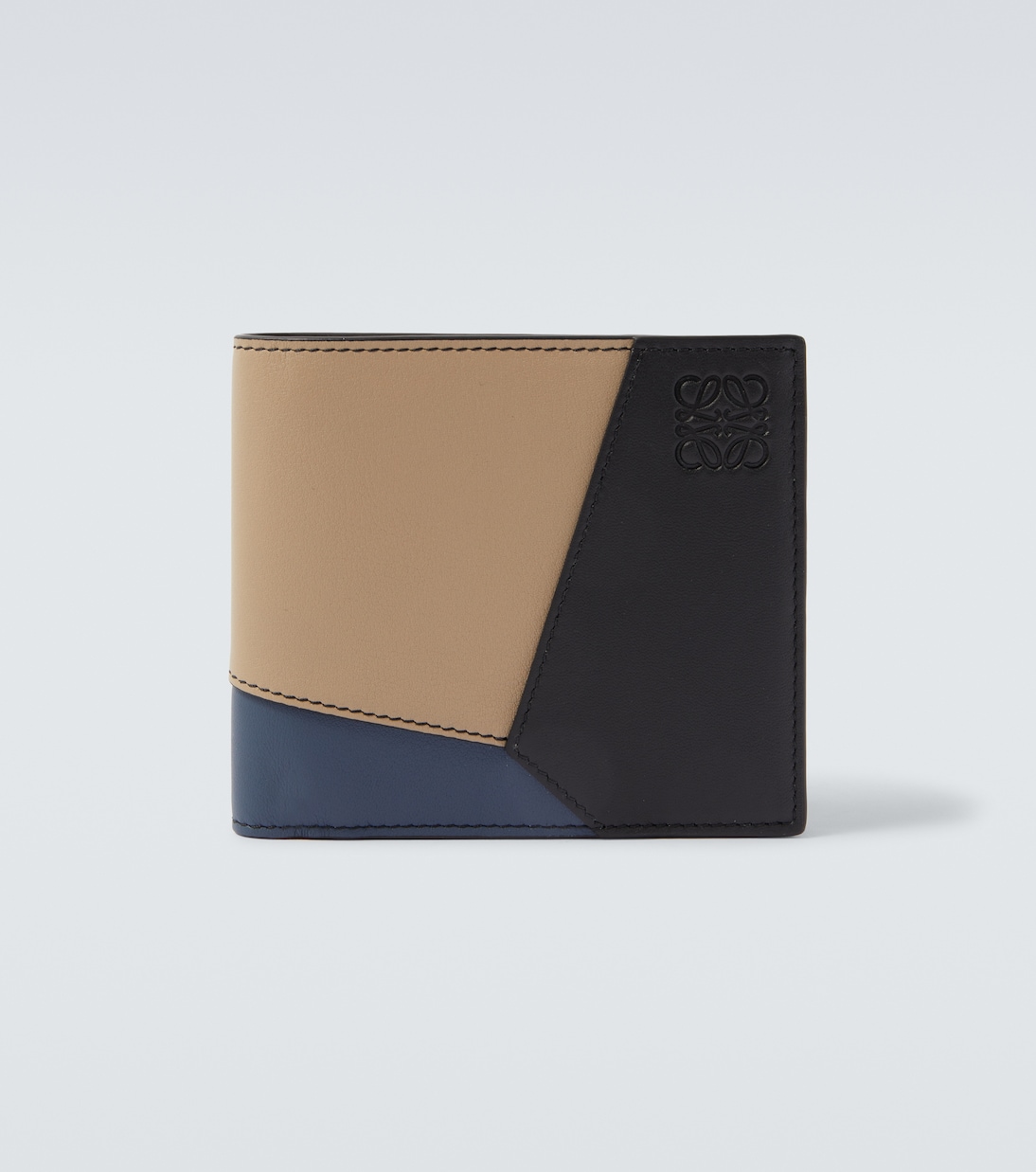 Puzzle colorblocked leather bifold wallet | Loewe