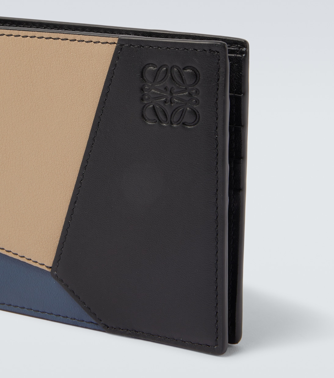 Puzzle colorblocked leather bifold wallet | Loewe