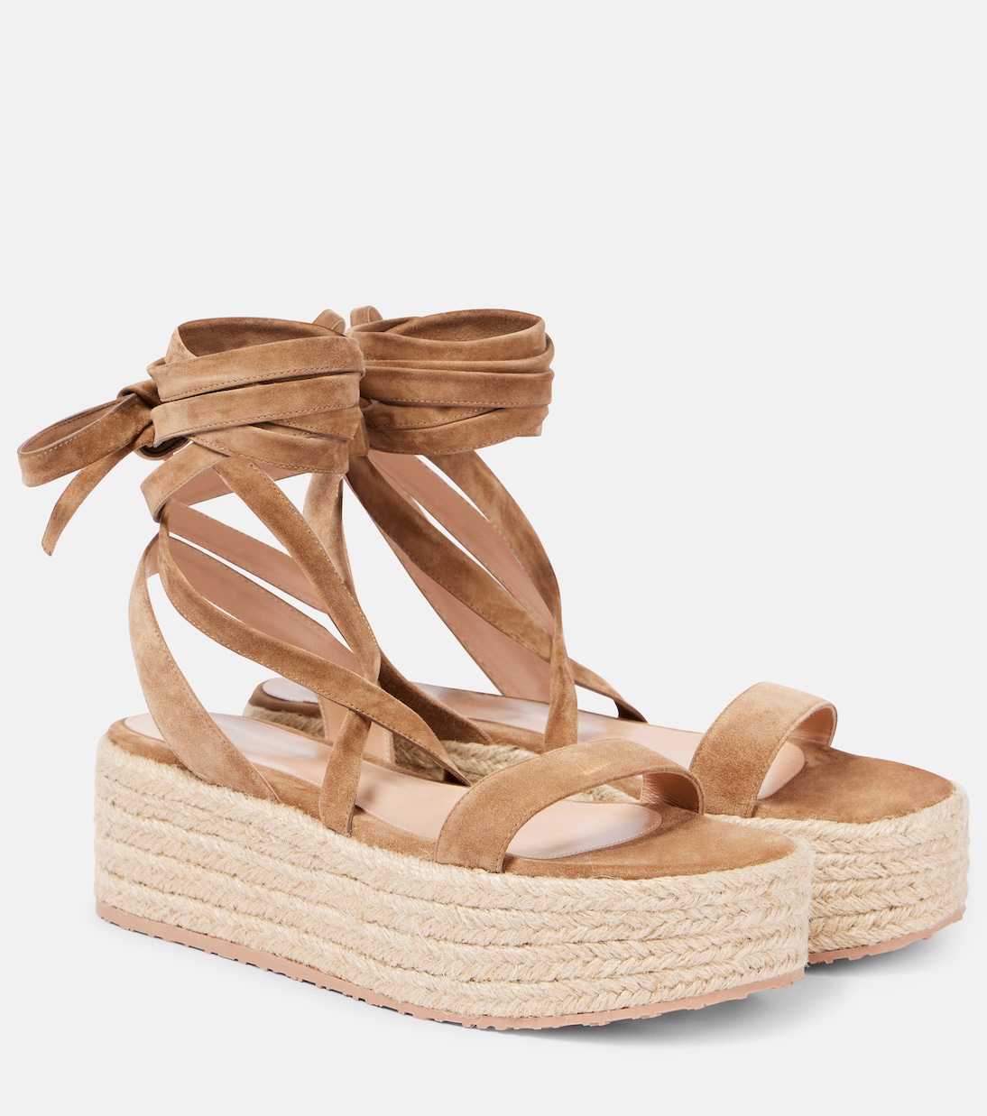 Suede-trimmed platform espadrilles | Gianvito Rossi