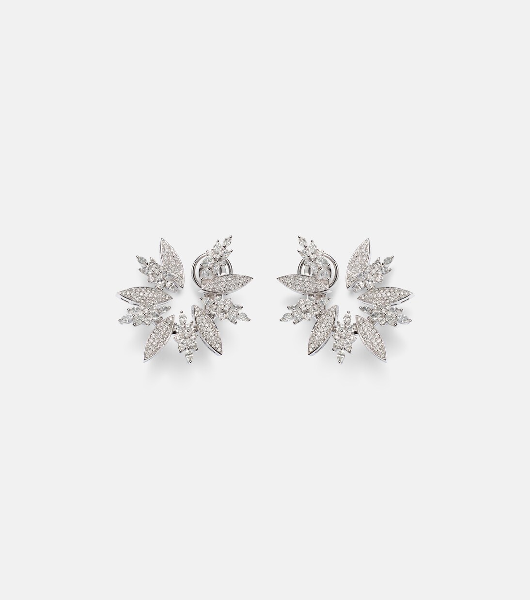 Y-Couture 18kt white gold clip-on earrings with diamonds | Yeprem