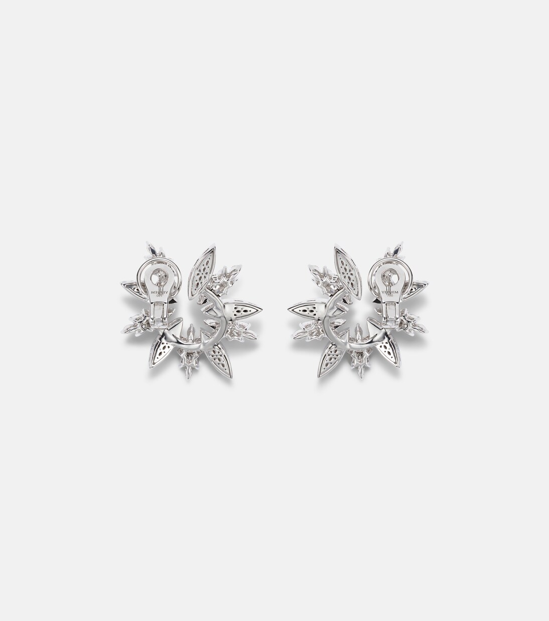 Y-Couture 18kt white gold clip-on earrings with diamonds | Yeprem