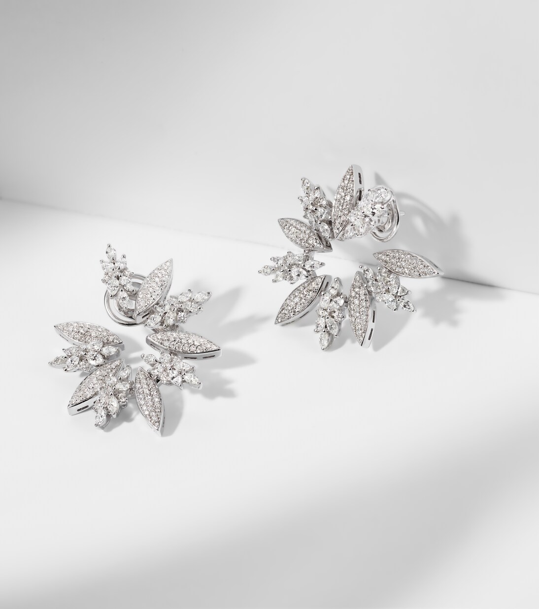 Y-Couture 18kt white gold clip-on earrings with diamonds | Yeprem