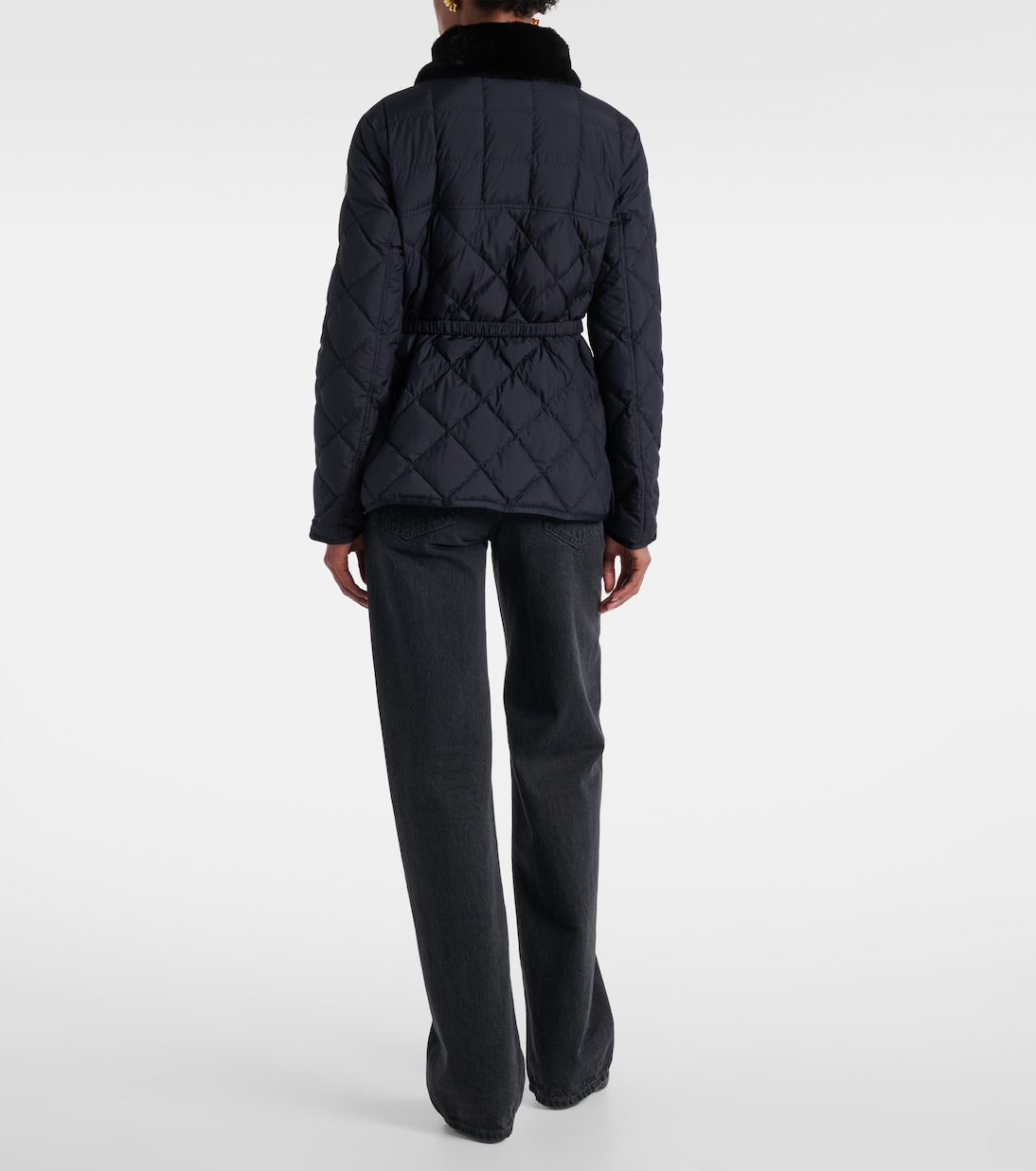 Cygne faux fur-trimmed down jacket | Moncler