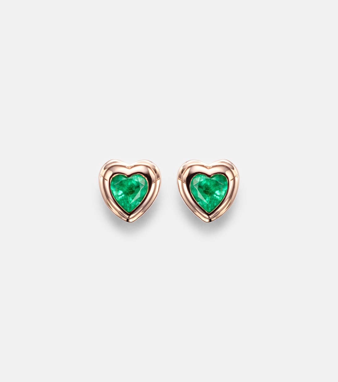18kt rose gold earrings with emeralds | Shay Jewelry