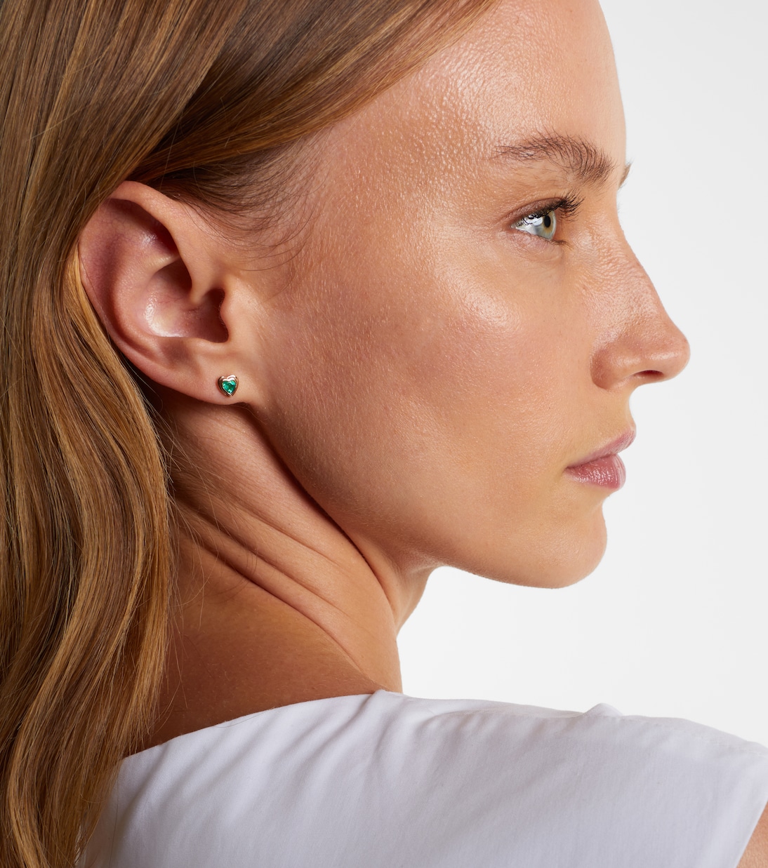 18kt rose gold earrings with emeralds | Shay Jewelry
