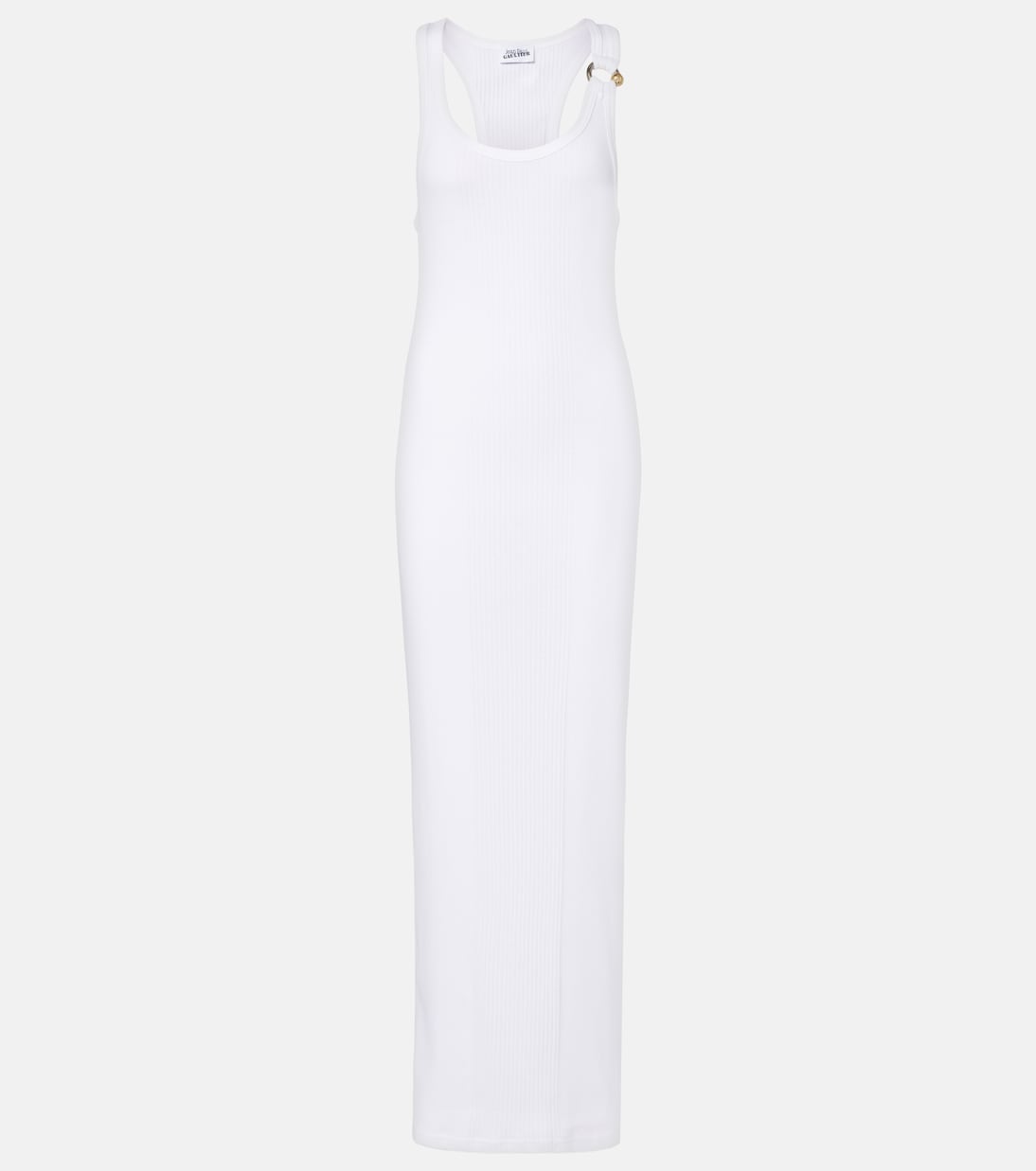 Piercing cotton jersey maxi dress | Jean Paul Gaultier