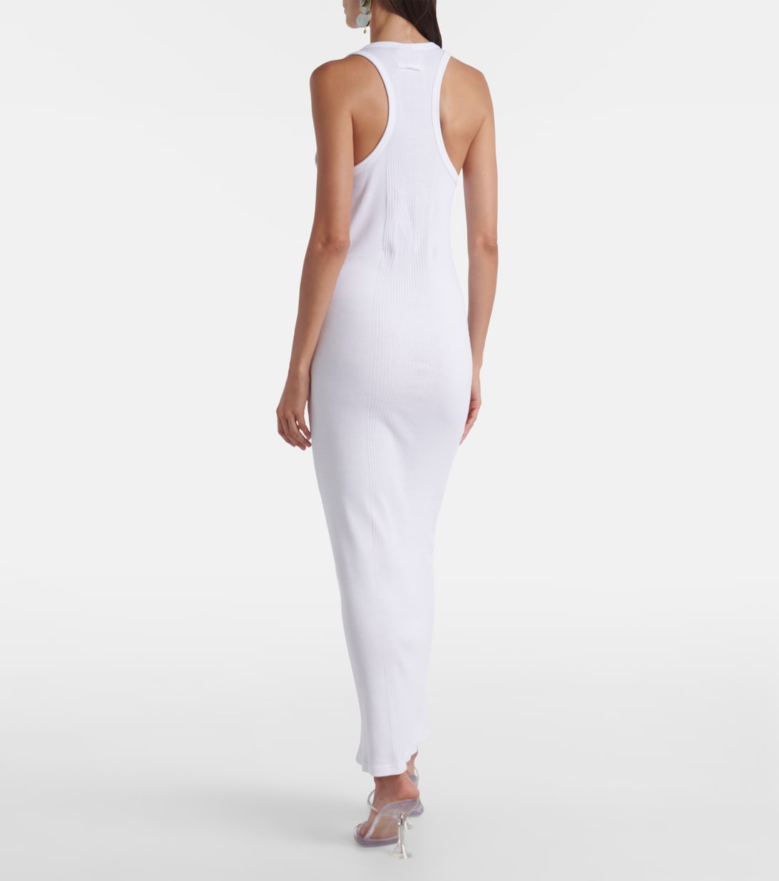 Piercing cotton jersey maxi dress | Jean Paul Gaultier