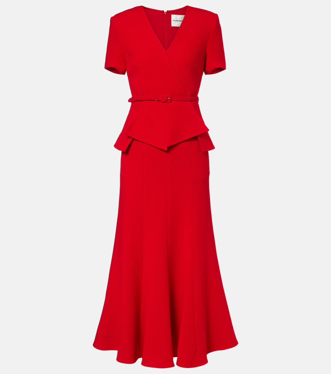 Draped peplum wool midi dress | Roland Mouret