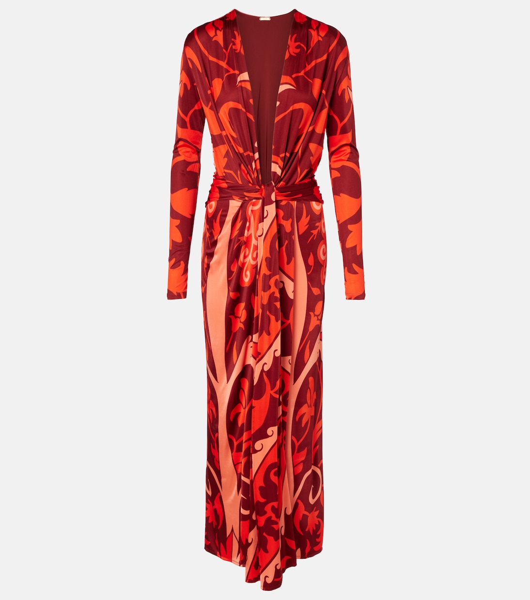 Gathered printed jersey midi dress | Johanna Ortiz