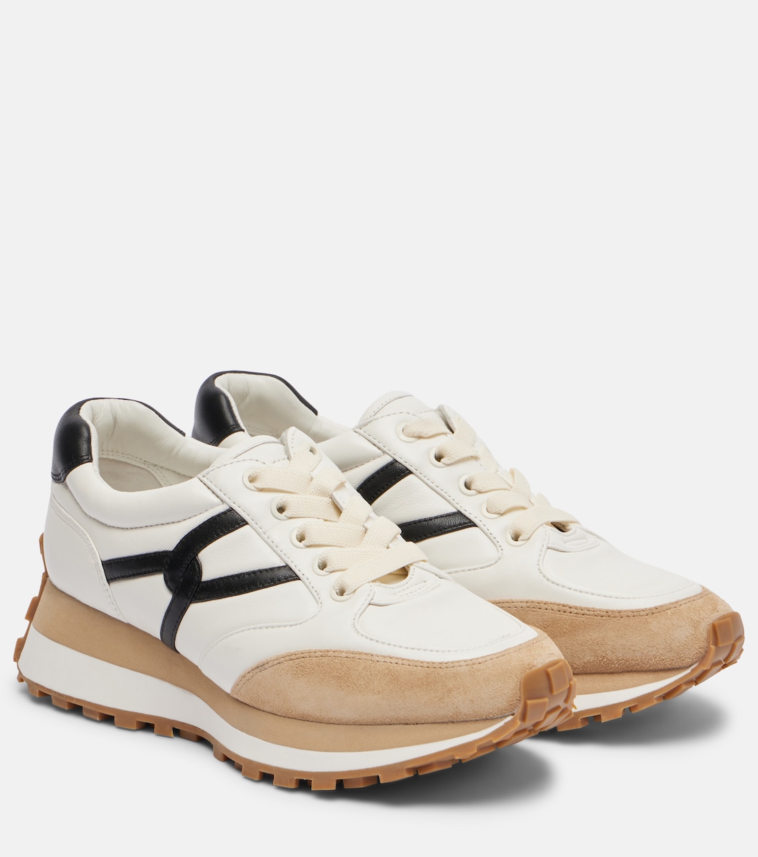 Valentina suede-trimmed leather sneakers | Veronica Beard