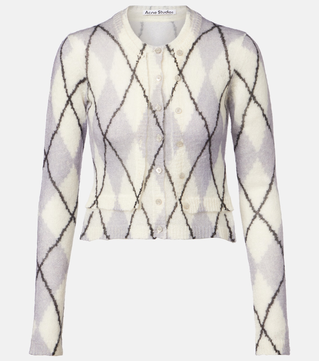 Kahoo argyle cropped mohair-blend cardigan | Acne Studios