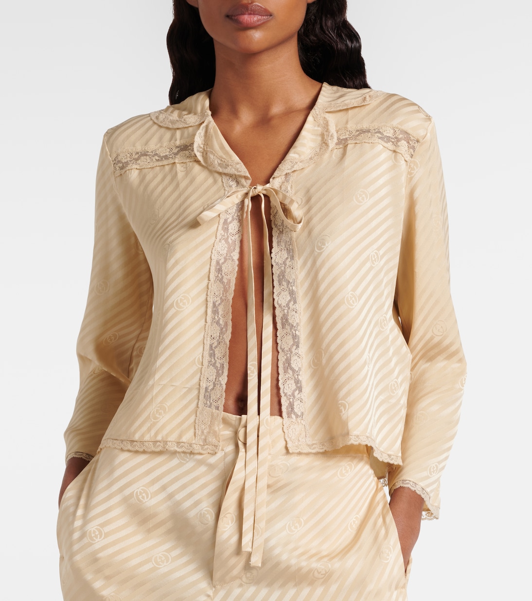 Interlocking G silk jacquard top | Gucci