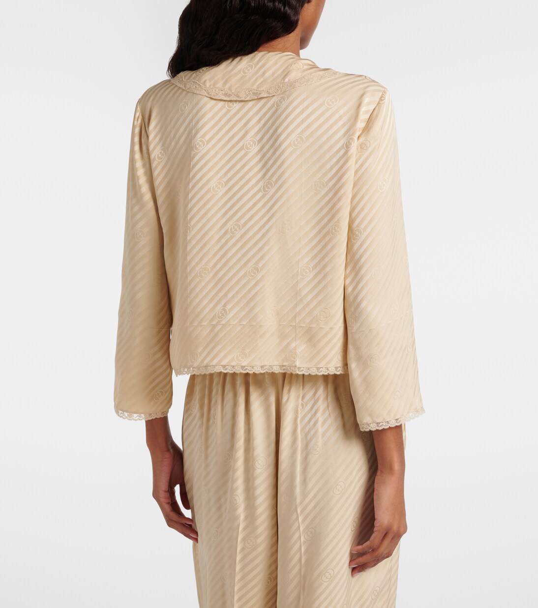 Interlocking G silk jacquard top | Gucci