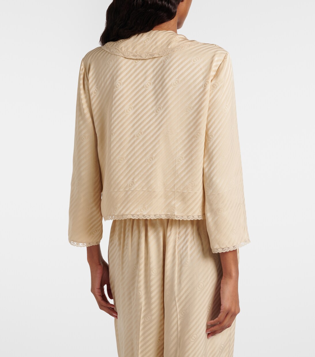 Interlocking G silk jacquard top | Gucci