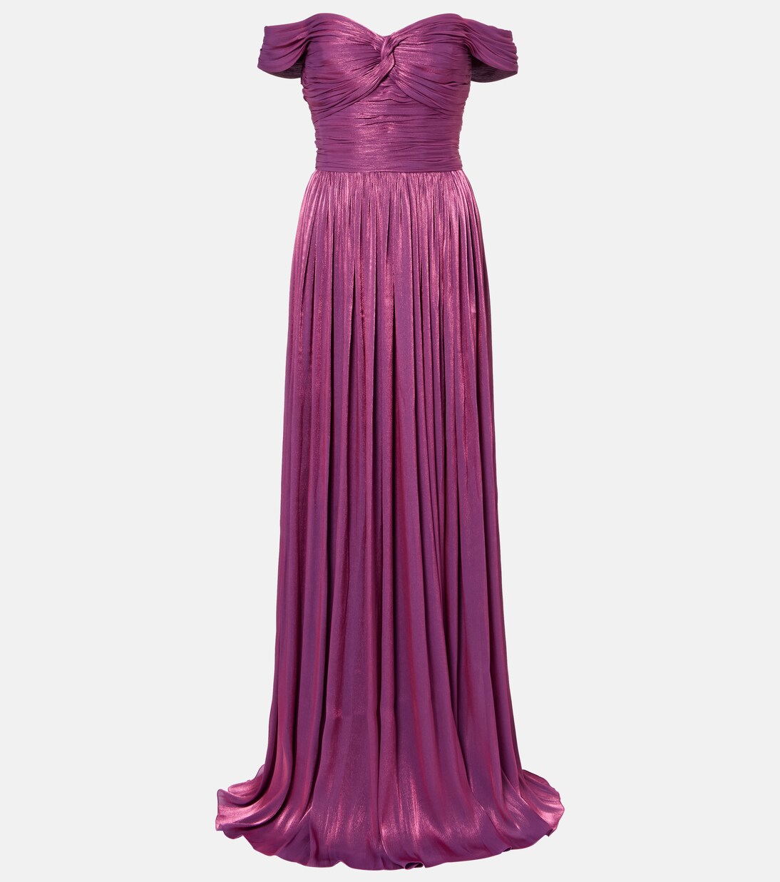 Ruched off-shoulder gown | Costarellos
