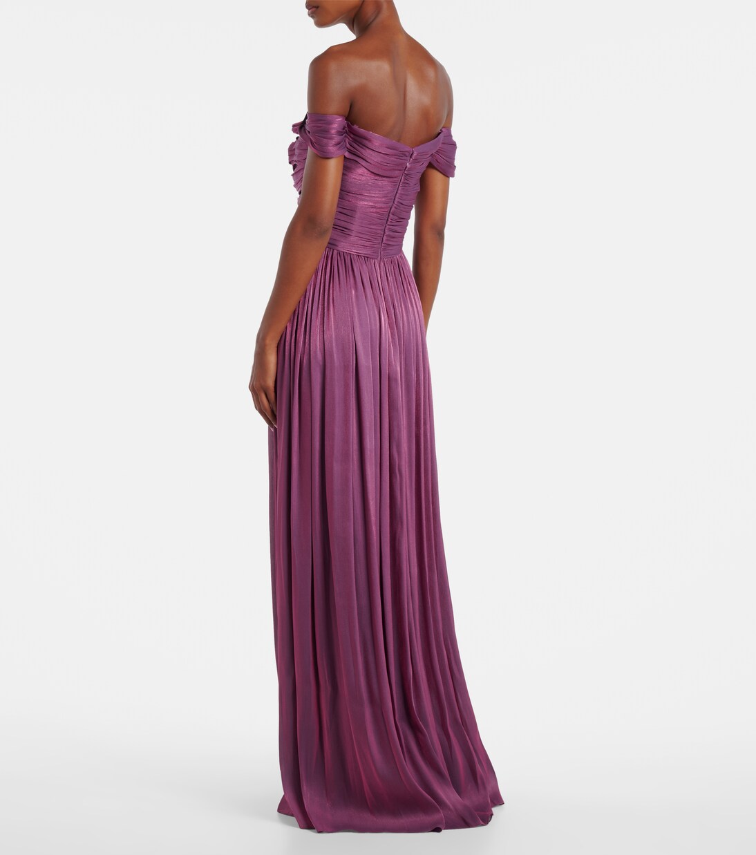 Ruched off-shoulder gown | Costarellos