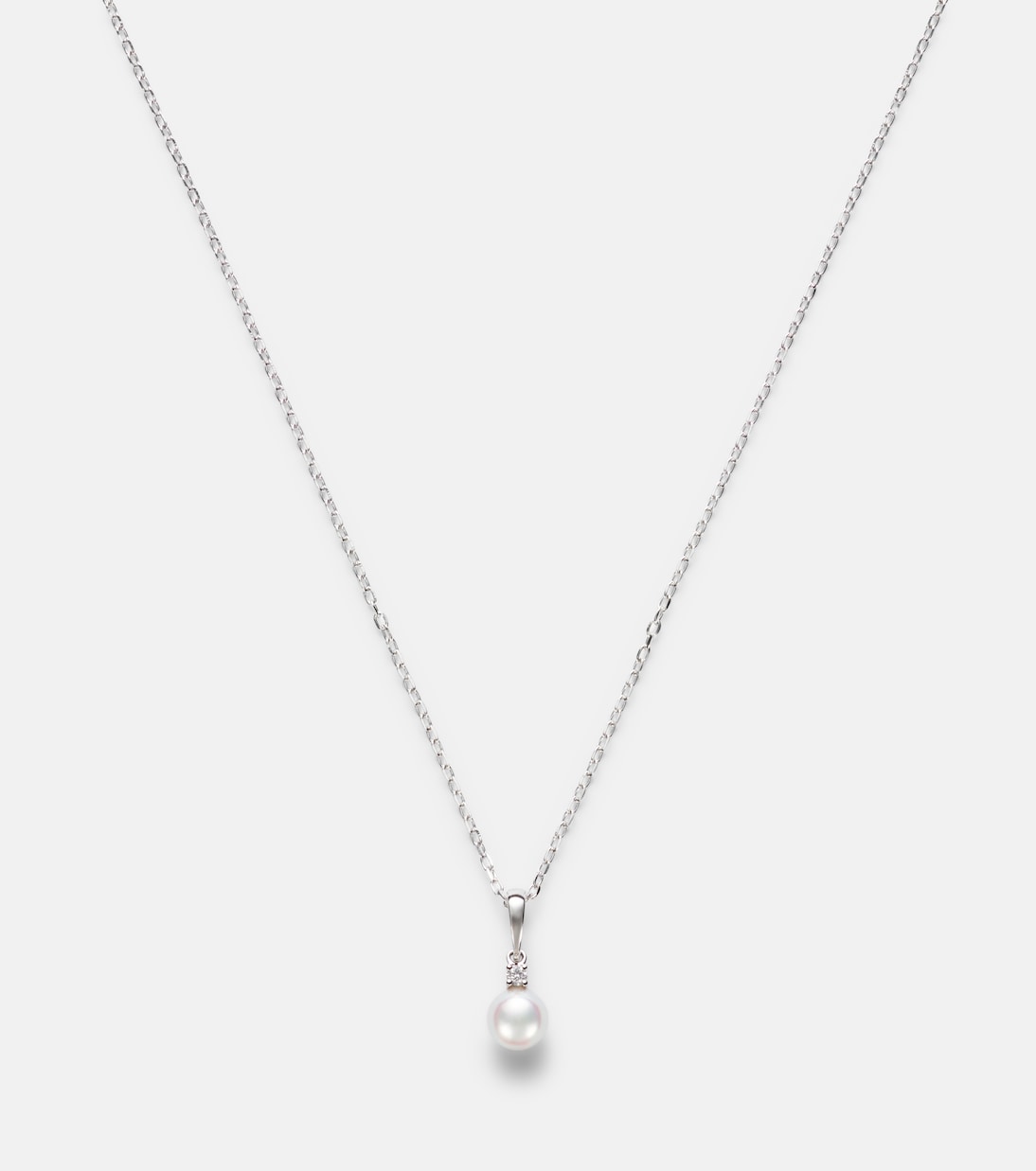 Collana in oro bianco 18kt con perla e diamante | Mikimoto