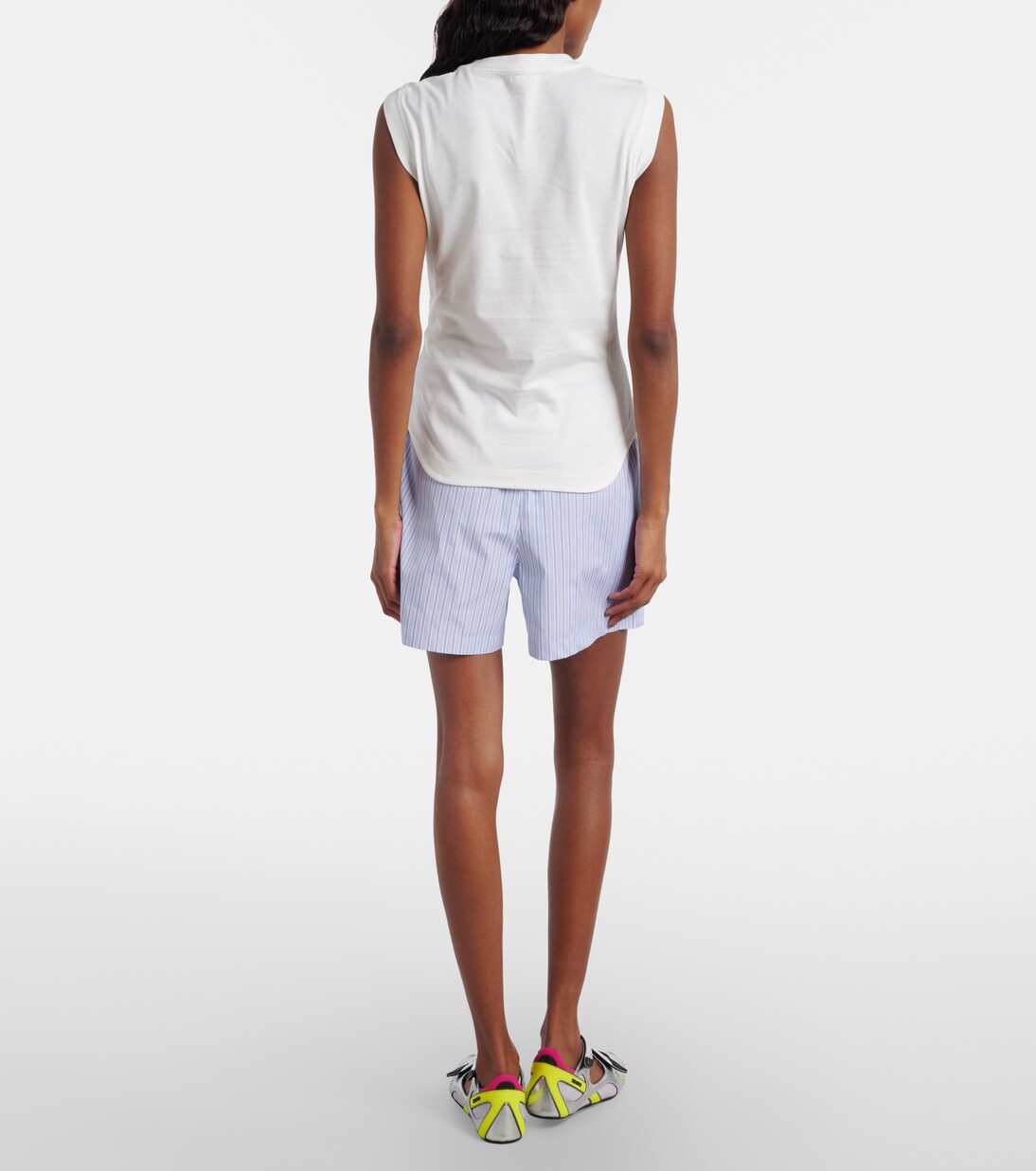 Shorts de popelín de algodón a rayas | The Attico