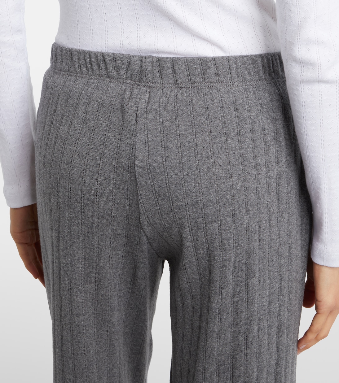 Pointelle cotton wide-leg pants | Leset