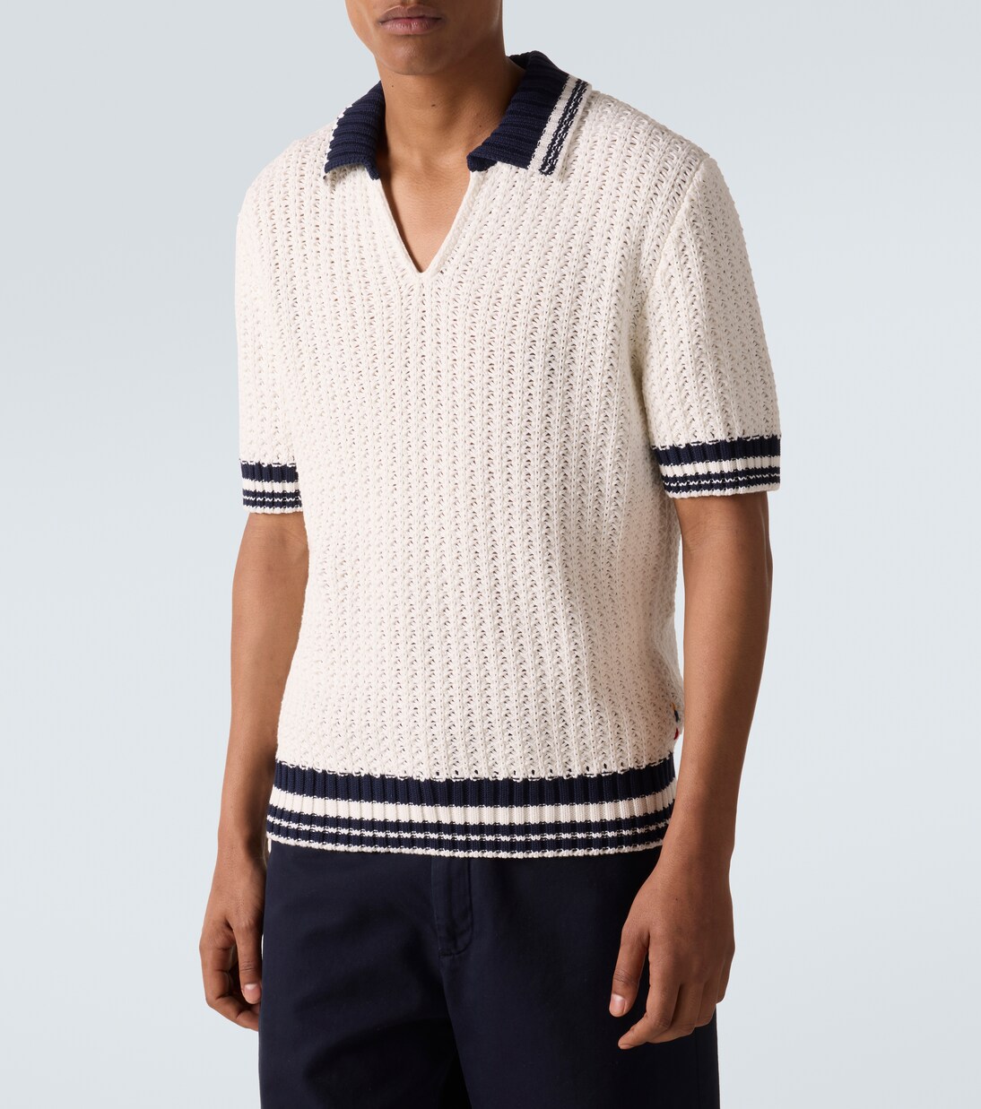 Swift crochet striped cotton polo shirt | Orlebar Brown