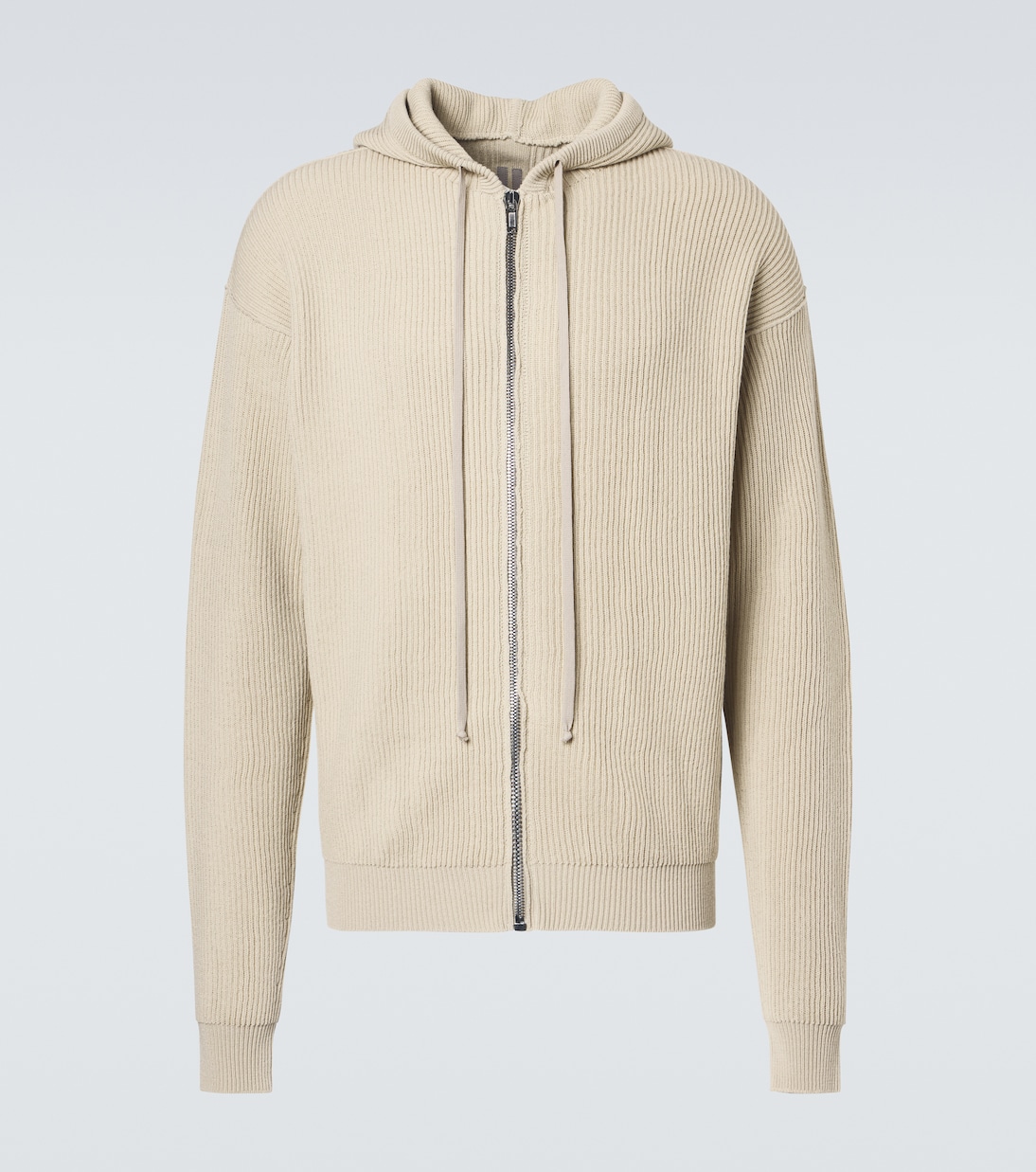 Ribbed-knit virgin wool hoodie | Rick Owens