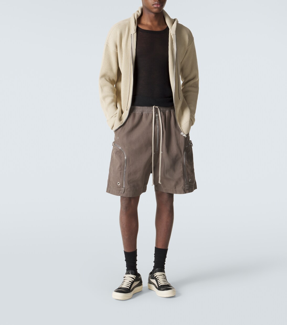 Ribbed-knit virgin wool hoodie | Rick Owens