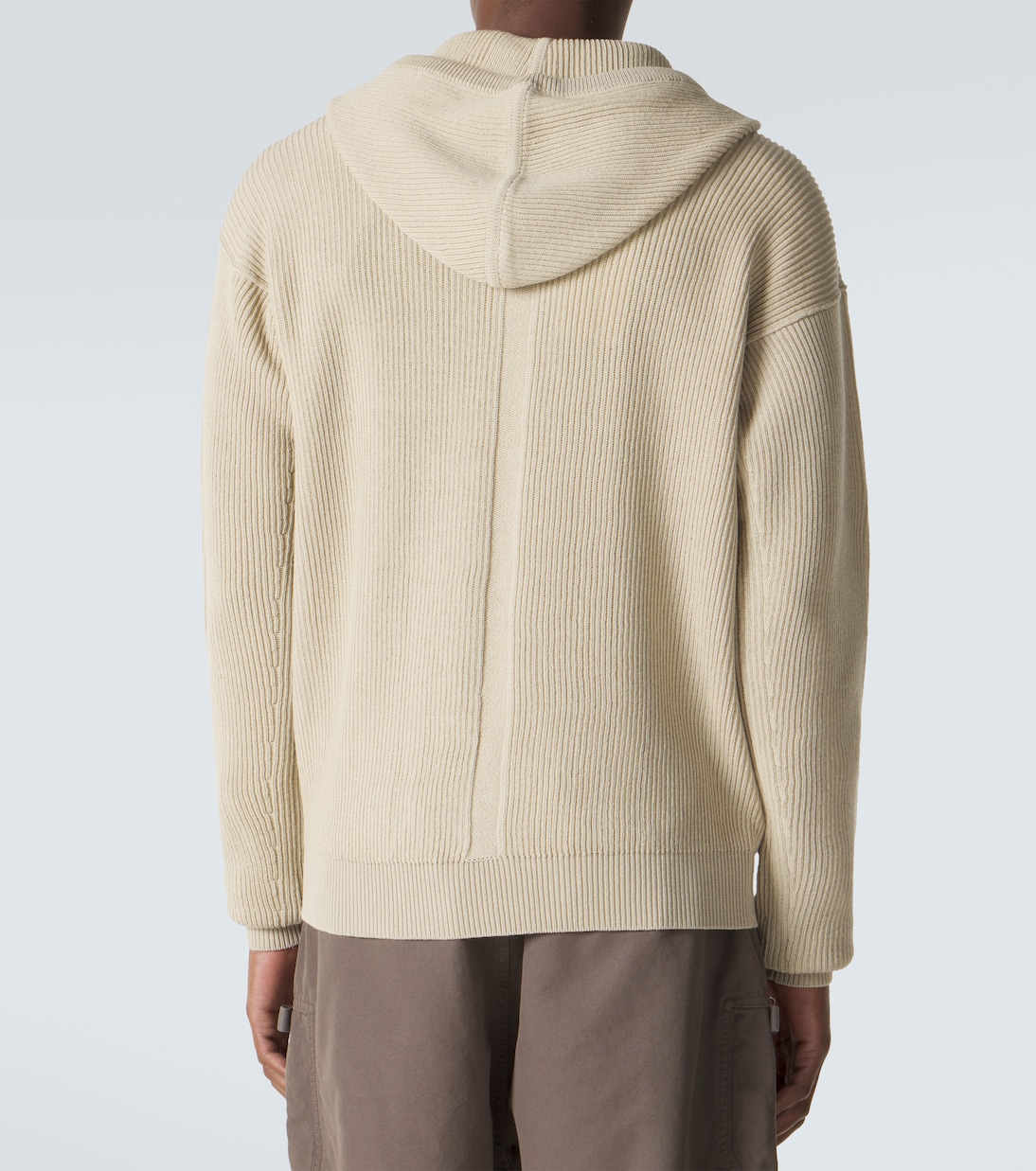 Ribbed-knit virgin wool hoodie | Rick Owens