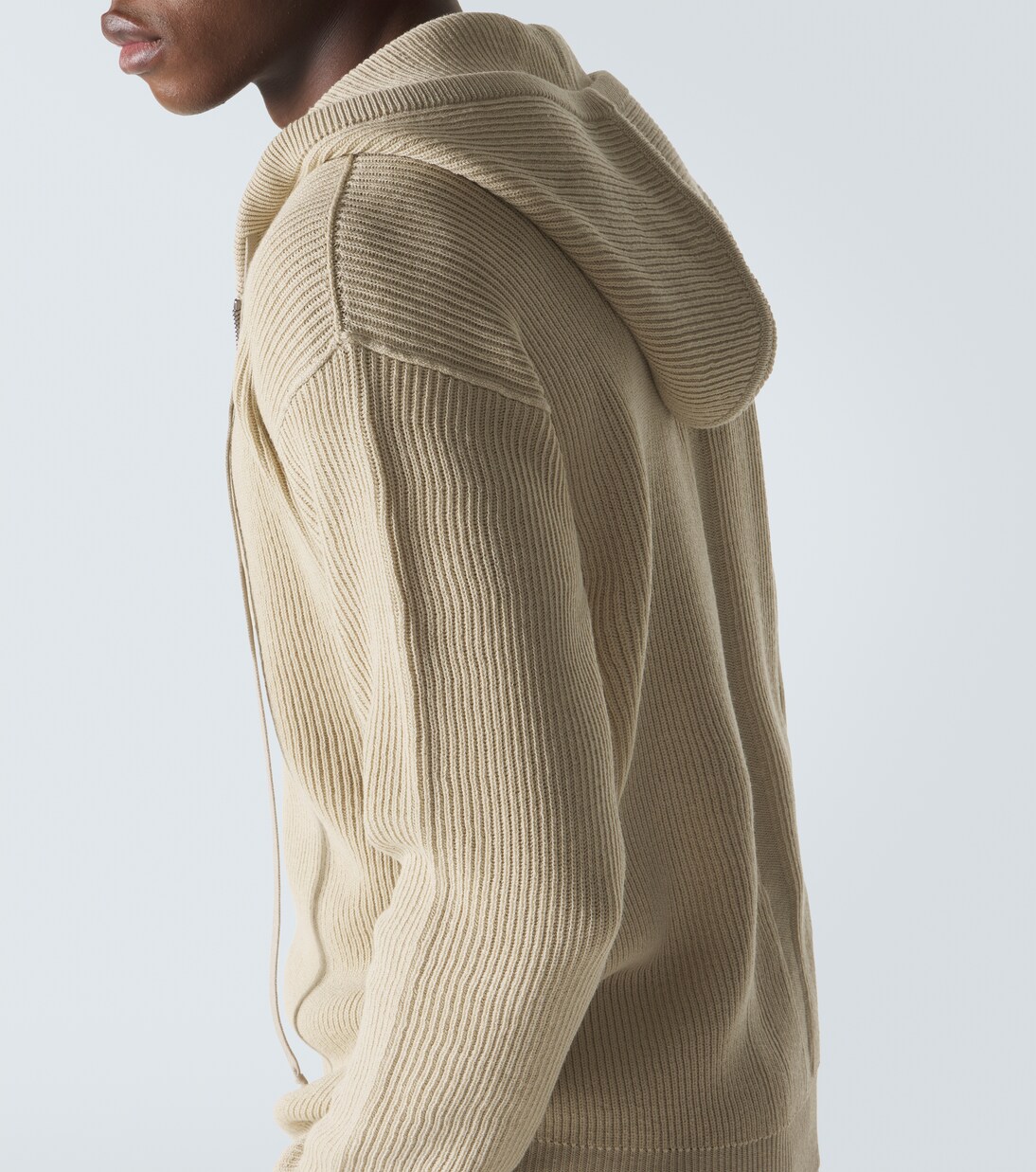 Ribbed-knit virgin wool hoodie | Rick Owens