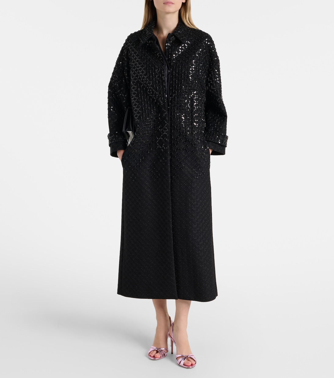 Tati 85 스네이크 이펙트 메탈릭 레더 샌들 | Aquazzura