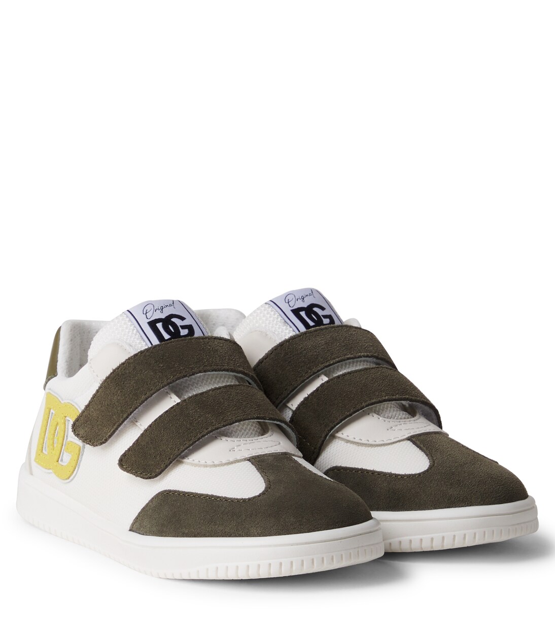 DG leather-trimmed sneakers | Dolce&Gabbana Kids