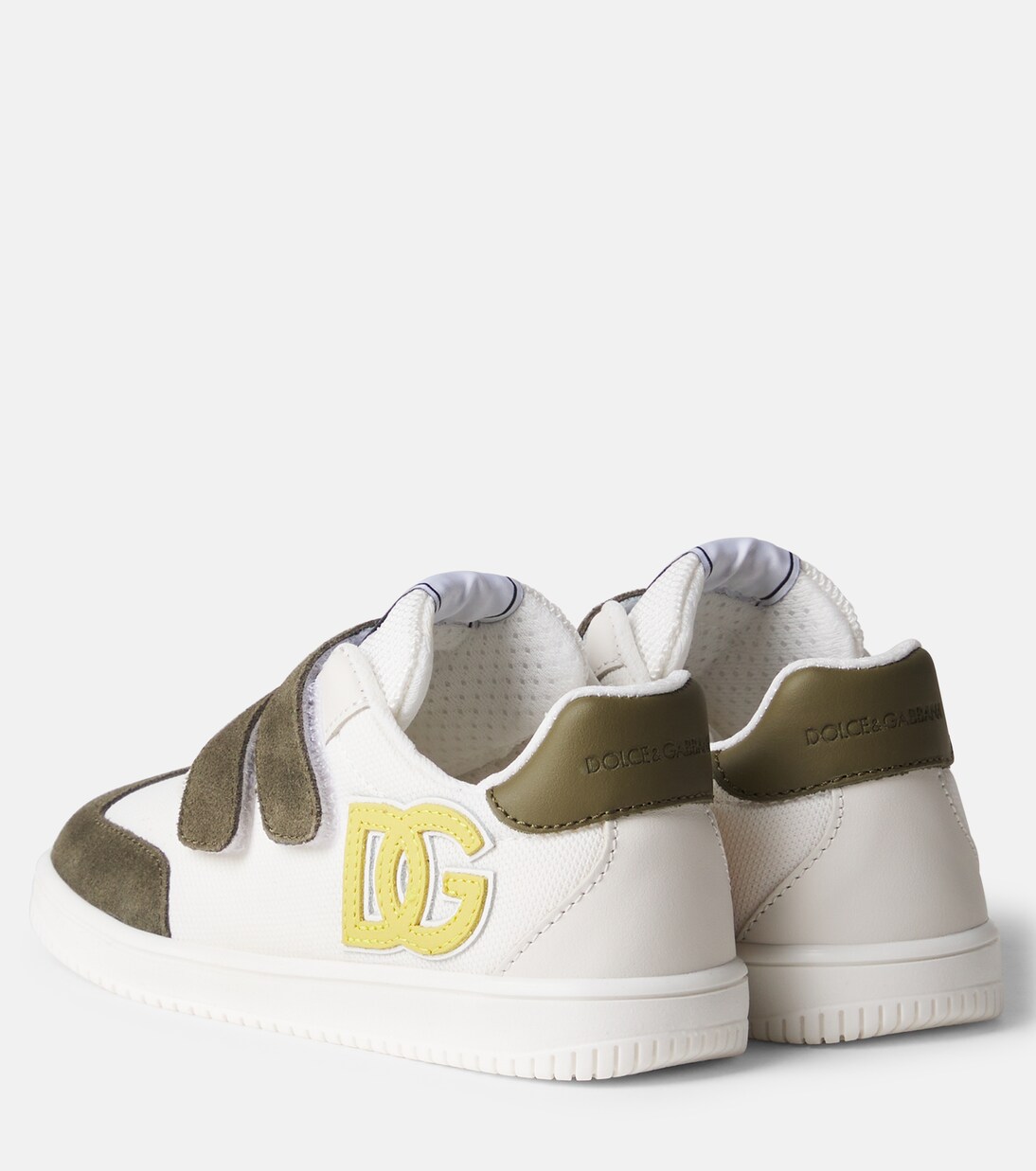 DG leather-trimmed sneakers | Dolce&Gabbana Kids